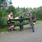 Stopping for a snack along the Foothills Trail